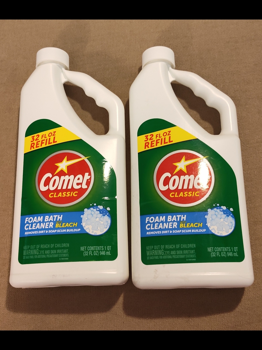 NWT & SEALED! 2 Comet Classic Foam Bath Cleaner with Bleach (32 fl oz Refill)